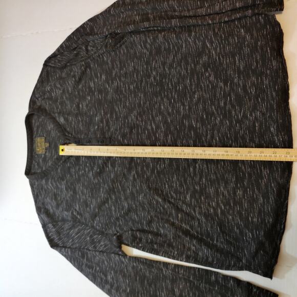 Lucky Brand XXL Long Sleeve Heathered Black Cotten Blend Henly Shirt - Picture 4 of 6